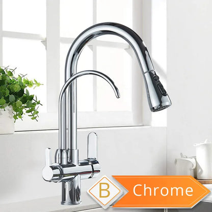 Robinet Filtrant 360° avec Douchette Extractible 3 Modes
