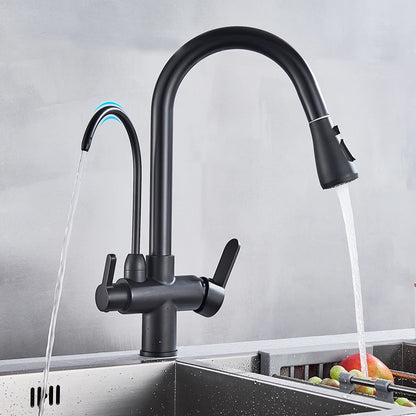 Robinet Filtrant 360° avec Douchette Extractible 3 Modes