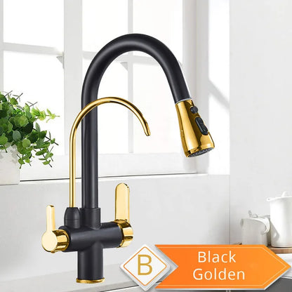 Robinet Filtrant 360° avec Douchette Extractible 3 Modes