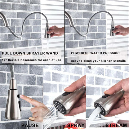 Robinet Filtrant 360° avec Douchette Extractible 3 Modes