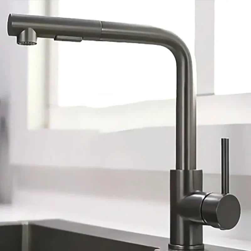 Robinet de Cuisine avec Douchette Flexible, 2 Modes, Mitigeur Eau Chaude & Froide en Acier Inoxydable