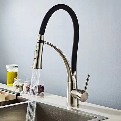 Robinet de Cuisine Nickel Brossé – Douchette Extractible, Mitigeur Monolevier, Eau Chaude & Froide