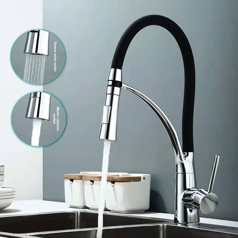 Robinet de Cuisine Nickel Brossé – Douchette Extractible, Mitigeur Monolevier, Eau Chaude & Froide