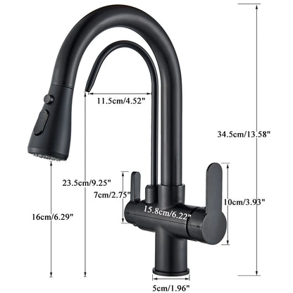 Robinet Filtrant 360° avec Douchette Extractible 3 Modes
