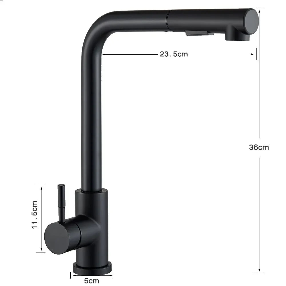 Robinet de Cuisine avec Douchette Flexible, 2 Modes, Mitigeur Eau Chaude & Froide en Acier Inoxydable