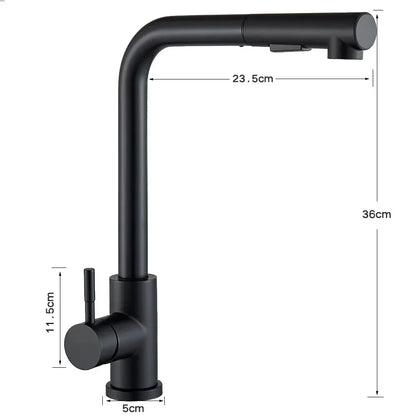 Robinet de Cuisine avec Douchette Flexible, 2 Modes, Mitigeur Eau Chaude & Froide en Acier Inoxydable