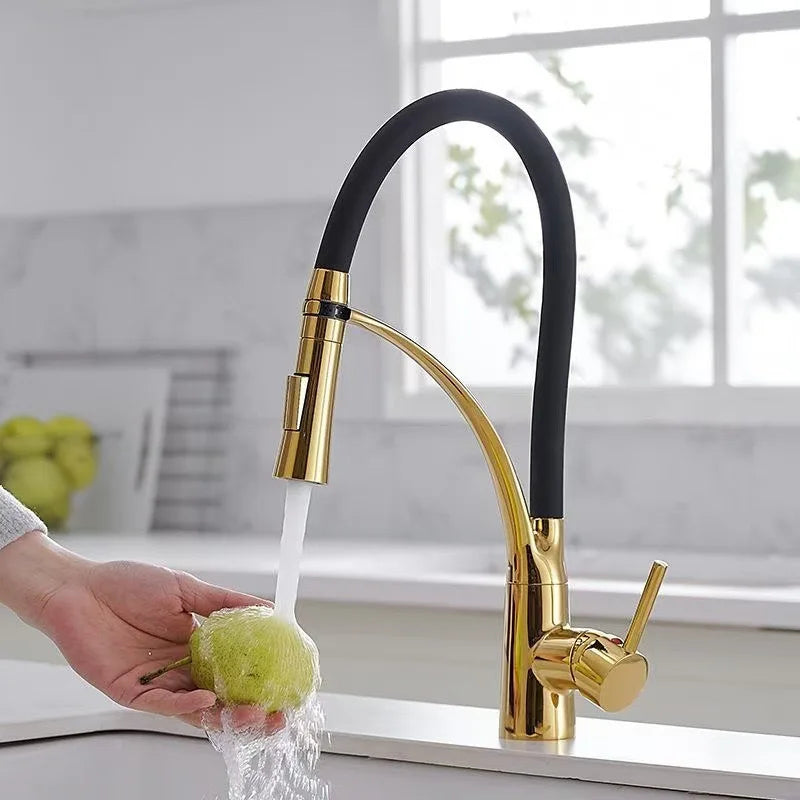 Robinet de Cuisine Nickel Brossé – Douchette Extractible, Mitigeur Monolevier, Eau Chaude & Froide