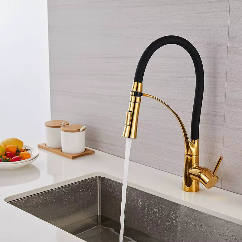 Robinet de Cuisine Nickel Brossé – Douchette Extractible, Mitigeur Monolevier, Eau Chaude & Froide